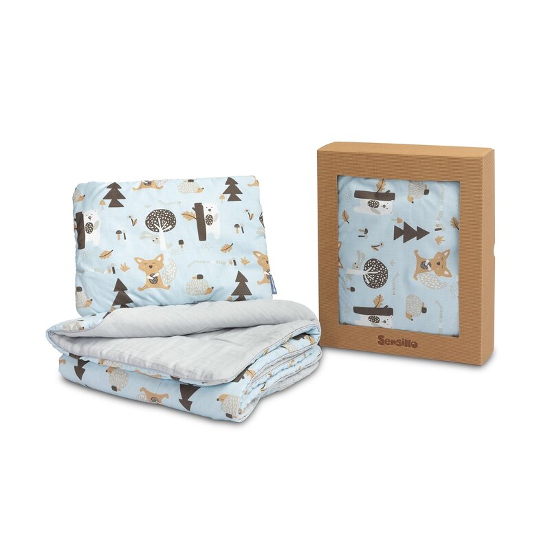 Sensillo - set perna si pilota, din bumbac, 95x75 cm, albastru