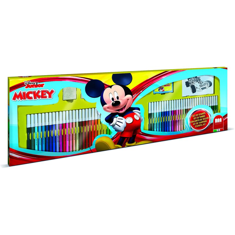 Multiprint - set pictura 96 piese, 4 stampile, tus, 60 carioci, 30 stickere si caiet cu activitati mickey mp18945