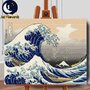Set pictura pe numere (panza) Marele val de la Kanagawa Hokusai 40x50 cm - 1