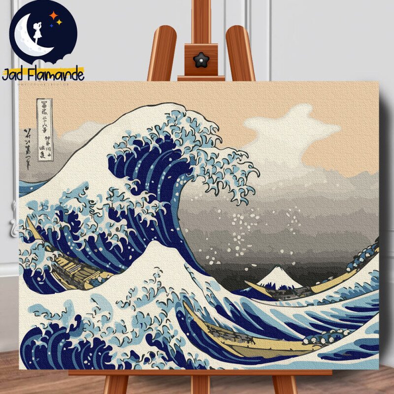 val si cetatea sufletelor rezumat pe capitole Set pictura pe numere (panza) Marele val de la Kanagawa Hokusai 40x50 cm