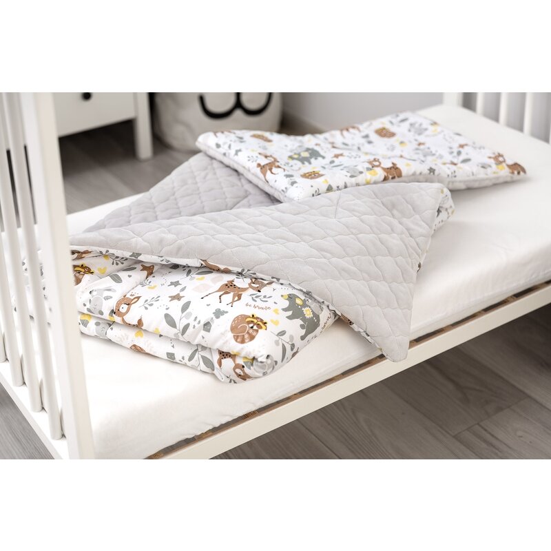 Sensillo - set plapuma si perna 130x100cm/60x40 cm karo plus padure