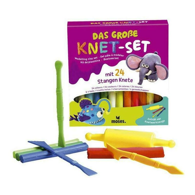 Moses - set plastilina 28 piese, 24 culori