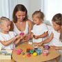 Set Plastilina organica, pentru copii, 2 ani+, 3 culori, moale, nelipicioasa, usor de modelat, roz/mov/bej, Grunspecht 680-V1 - 3
