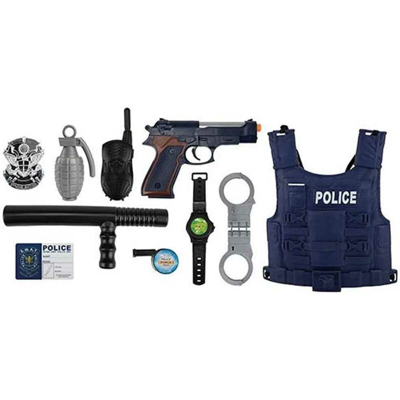 Toi-toys - Set politie 10 piese cu vesta. pistol si catuse TT32648A