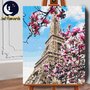 Set premium pictura pe numere (panza) Magnolia in floare la Paris 50x40 cm - 1