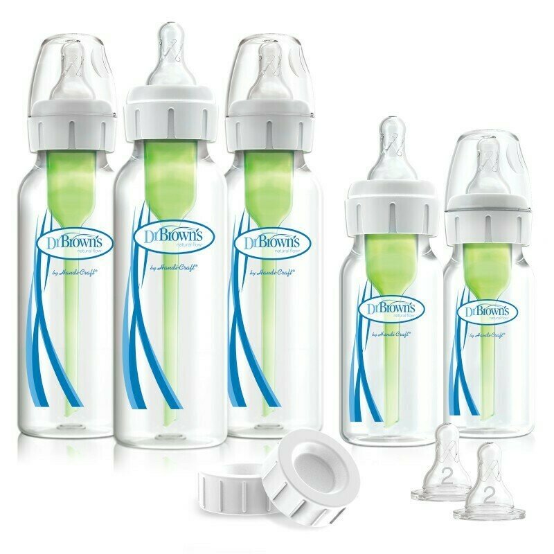 Dr. brown's - set biberoane promotional options plus cu gat ingust, anticolici din polypropilena (pp)