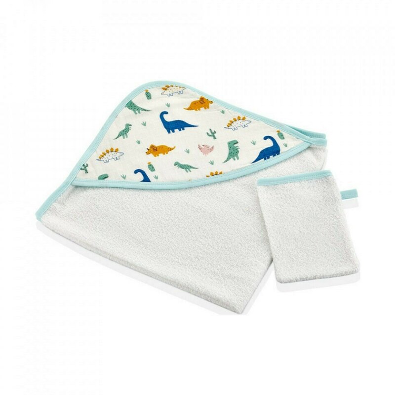 Babyjem - set prosop si manusa de baie 72x72 cm (model: inele colorate)