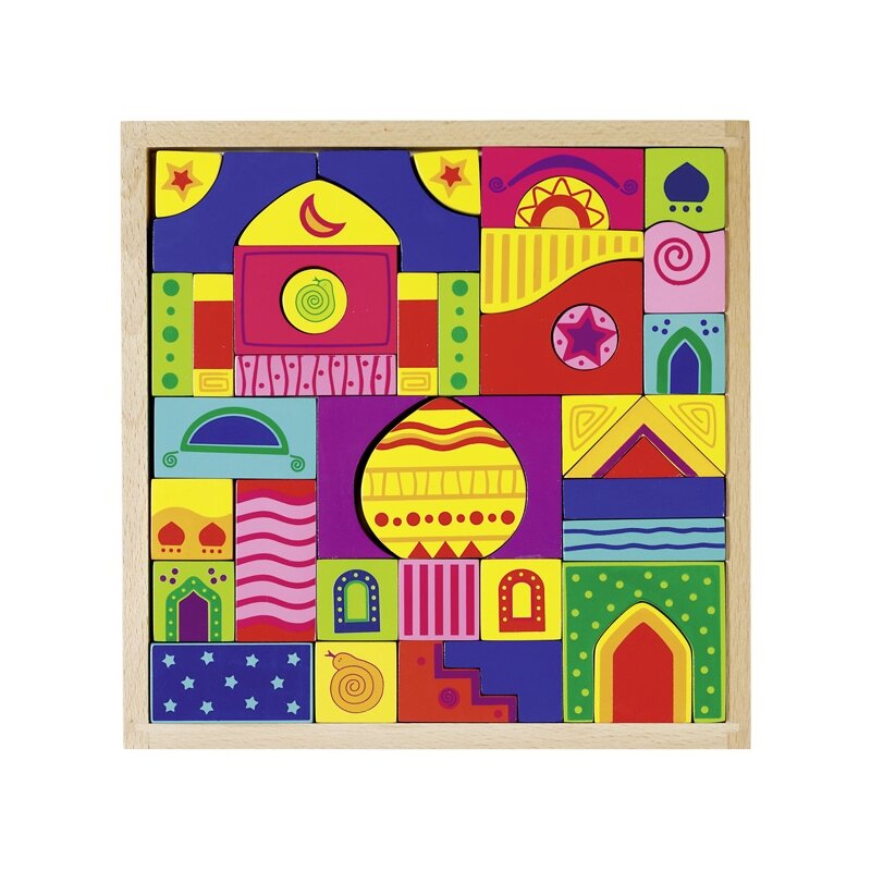 Goki - puzzle din lemn mosaic piese asimetrice puzzle copii, piese42