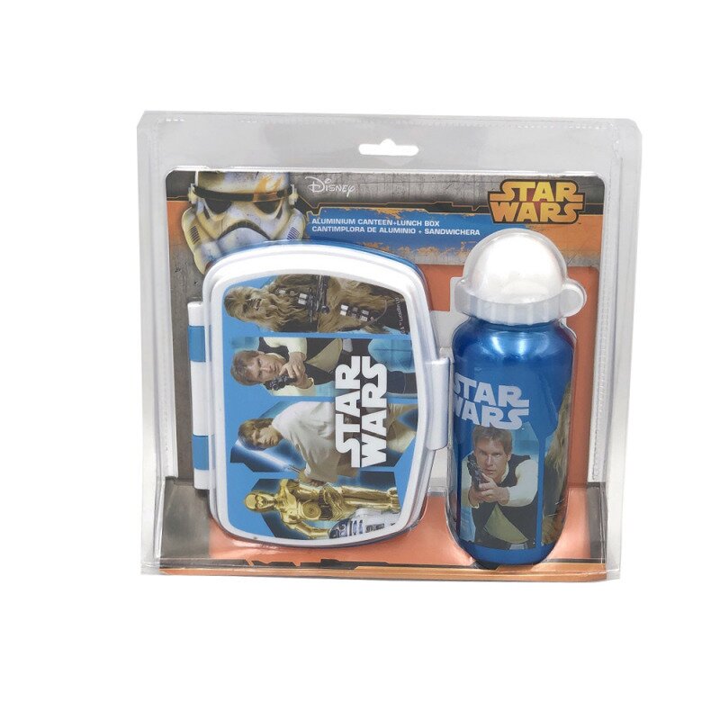 Set recipient apa Al 500ml si cutie pranz Star Wars bleu