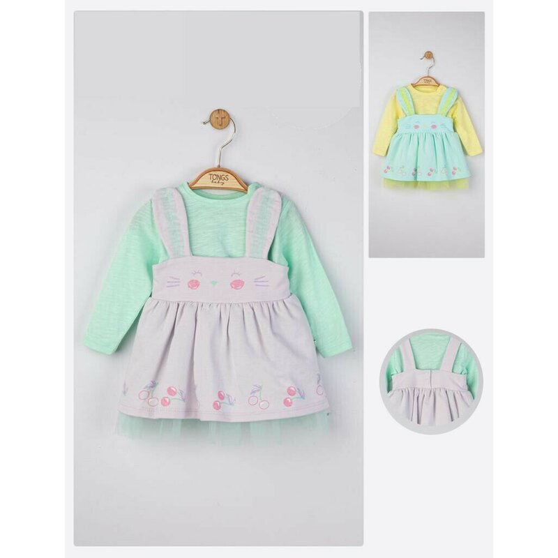 Set rochita cu bluzita pentru fetite Cirese, Tongs baby (Culoare: Galben, Marime: 12-18 Luni)