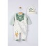Set salopeta cu caciulita si baveta pentru bebelusi Broscuta, Tongs baby (Culoare: Verde, Marime: 6-9 luni) - 3