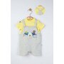 Set salopeta cu tricou de vara pentru bebelusi Marathon, Tongs baby (Culoare: Gri, Marime: 3-6 Luni) - 1