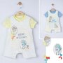 Set salopeta cu tricou Great detectives pentru bebelusi, Tongs baby (Culoare: Albastru, Marime: 9-12 luni) - 1