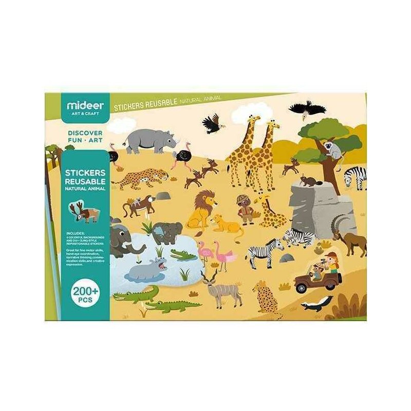 Mideer - set abtibilduri animale reutilizabile