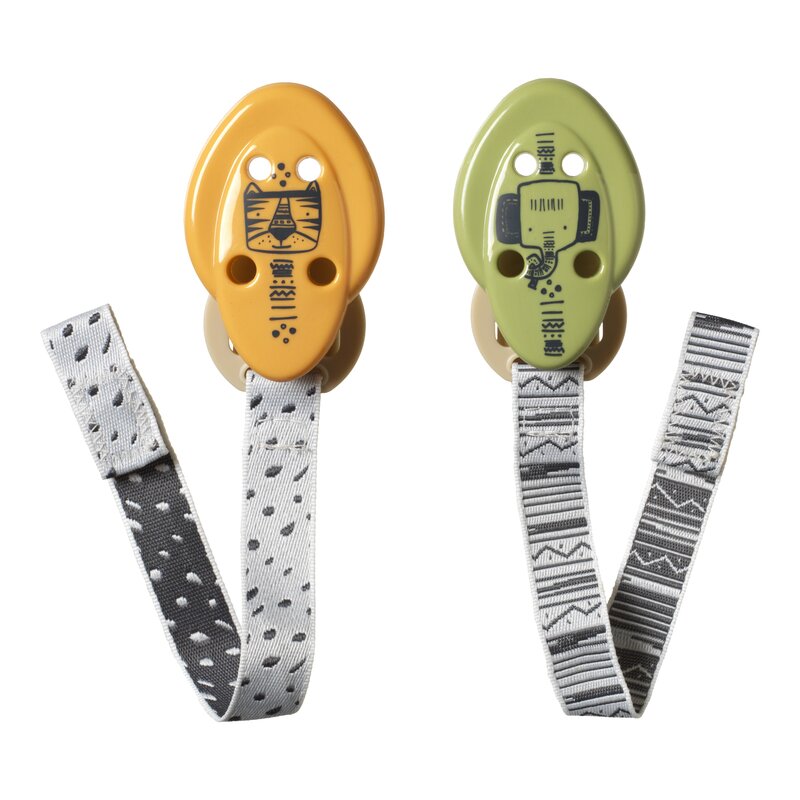 Tommee tippee - set suport pentru suzeta, 2 buc, tigru/elefant