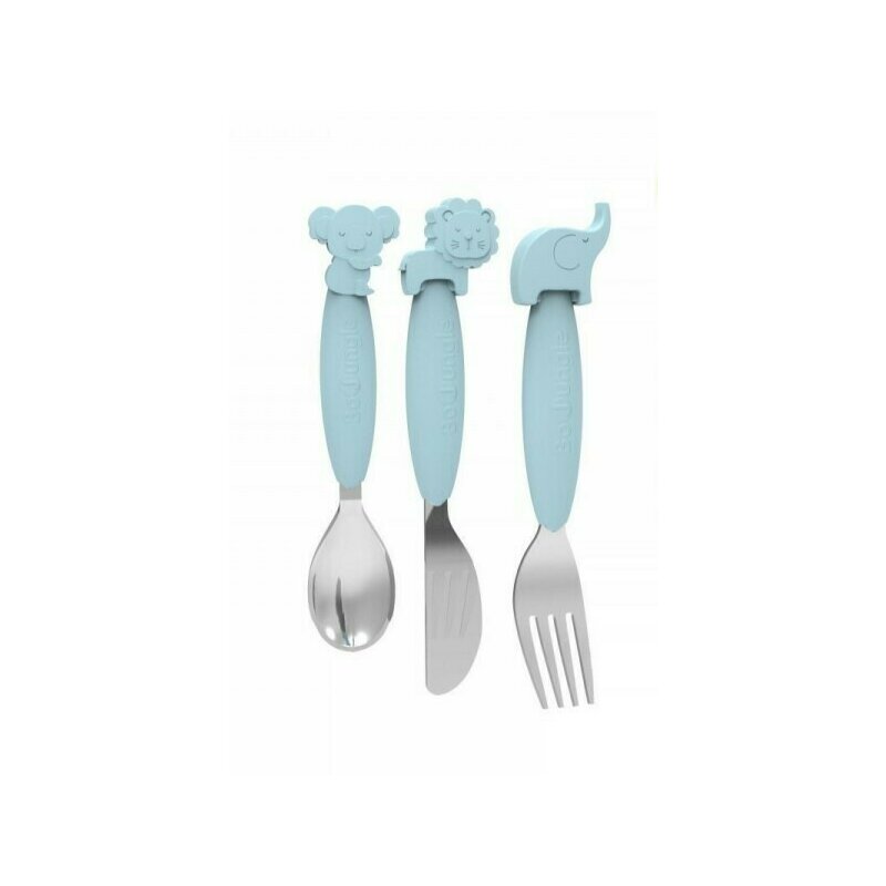 Bo jungle - set tacamuri cu manere de silicon din metal, albastru