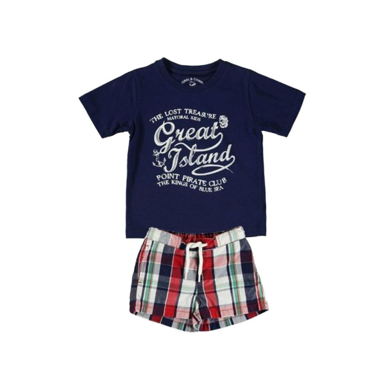 Set tricou bleumarin si short baie (3659), 4 ani / 104 cm