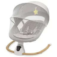 Sezlong balansoar, New Baby, Smart, Pana la 9 kg, Include cronometru si detector de miscare, Cu 5 viteze de leganare, Cu sunete si melodii, Cu 2 jucarii, 0 lun+, Grey