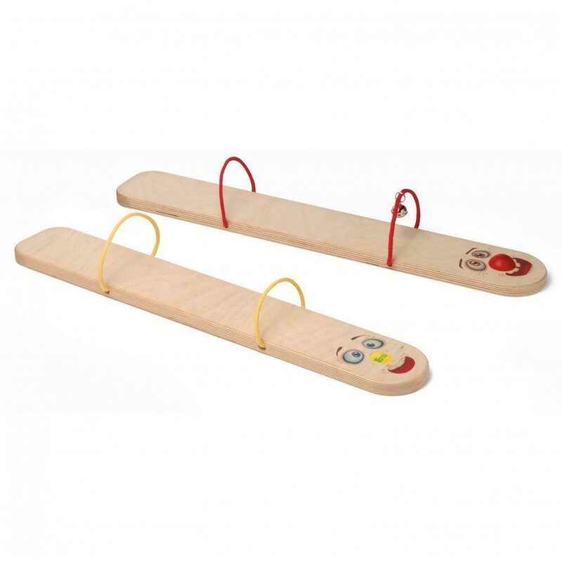 Erzi - ski-uri tandem din lemn pentru 2 copii,