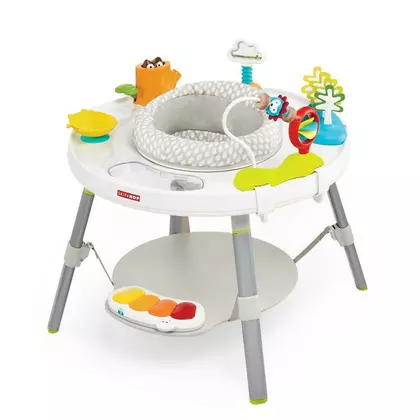 Centru de activitati, Skip Hop, Explore&More, Peste 25 activitati, In 3 etape, Cu scaun rotativ 360 grade, Include jucarii haioase, 79 x 79 x 47 cm, 4 luni+, Multicolor