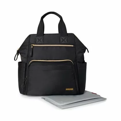 Geanta pentru scutece, Skip Hop, Tip rucsac, Cu deschidere larga, Cu multiple buzunare, Curele reglabile, 36 x 37 x 16 cm, Negru
