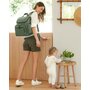 Rucsac pentru mamici, Skip Hop Compartimentat, Matlasat, Cu multiple buzunare, Include 2 gentute mai mici pentru depozitare si salteluta de infasat, 41x20x36 cm, Verde - 7