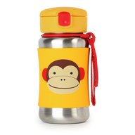 Skip Hop - Sticla cu pai din otel inoxidabil Zoo Monkey