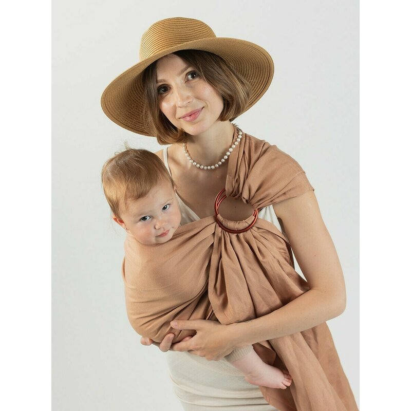 Isara - Sling cu Inele Caramel Bamboo Linen