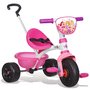 Tricicleta copii, Smoby, Be Move Mecanism de pedalare libera, Control al directiei Disney Princess, Roz - 2