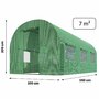 Solar de gradina, tip tunel, 7mp, 350 cm x 200 cm x 200 cm, folie PE 140g/m² cu filtru UV4, 6 ferestre, snur 100 m, Plonos, Verde - 7
