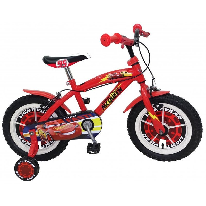 Stamp - bicicleta cu pedale , disney cars, 14 , rosu