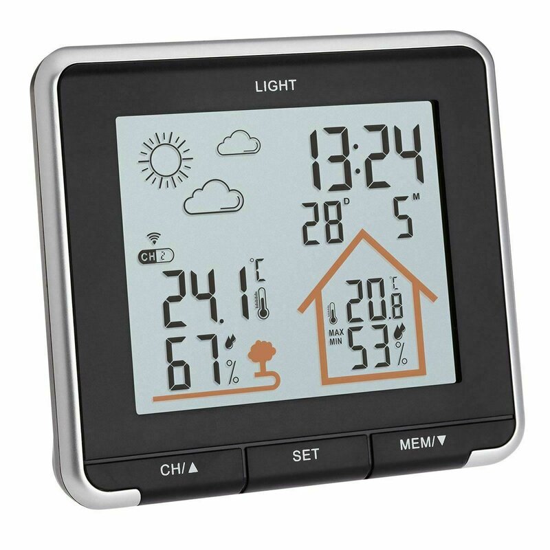 Tfa - termometru si higrometru statie meteo wireless life 35.1153.01 cu transmitator extern, negru