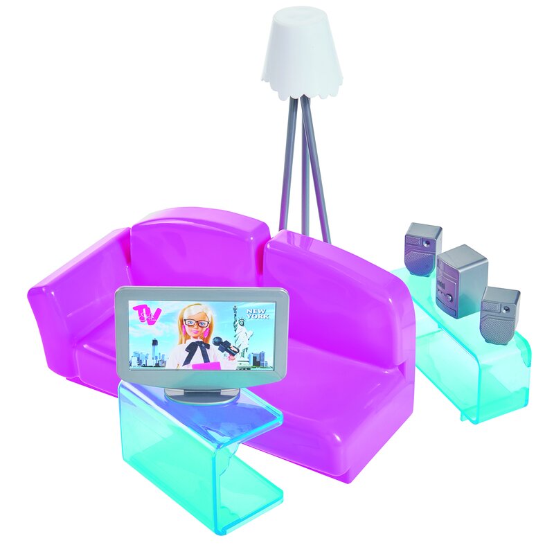 Simba - papusa steffi love , camera de zi, cu piese de mobilier, multicolor
