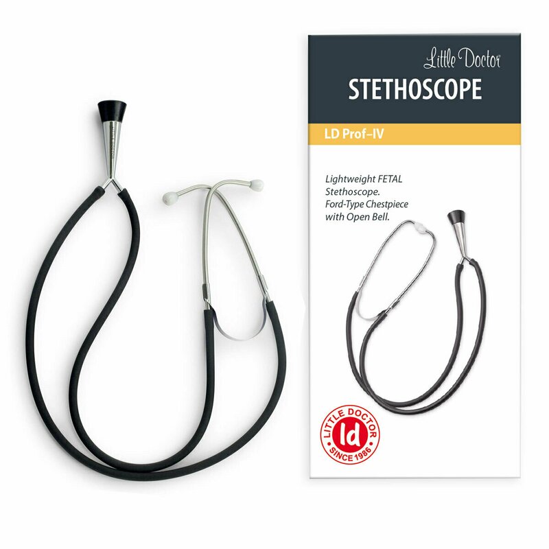Little doctor - stetoscop obstretical ld prof iv, forma de clopot, 2 tuburi, lungime tub 56 cm, negru/inox