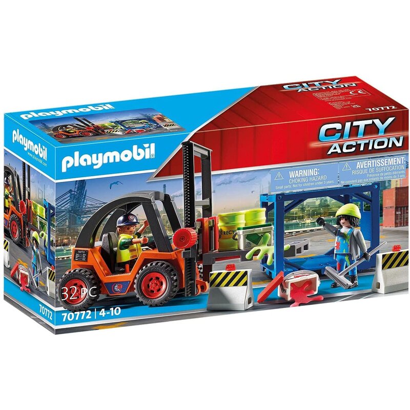 Playmobil - vehicul stivuitor de marfa , city action