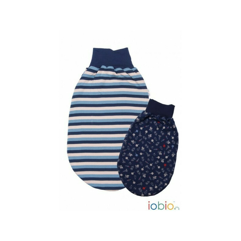 Stripped Blue - Iobio Swaddler - Sac de dormit reversibil din bumbac organic