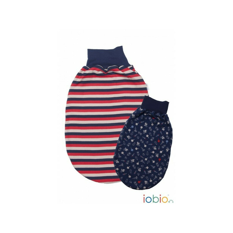 Stripped Red - Iobio Swaddler - Sac de dormit reversibil din bumbac organic