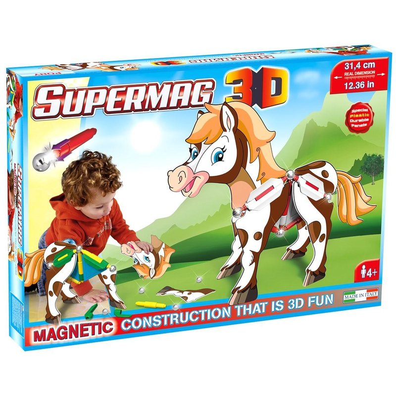 Supermag - jucarie 3d cu magnet, ponei