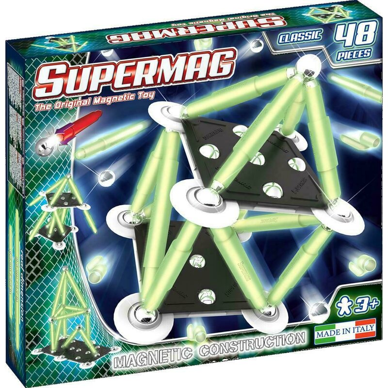 Supermag - set constructii classic glow, 48 piese