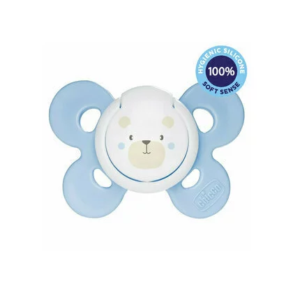 Suzeta, Chicco, Physio Comfort, Din silicon, Forma ortodontica, 0-6 luni, albastru