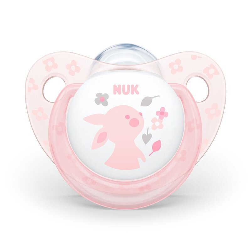 Nuk - suzeta din silicon baby rose m2, iepuras, 6-18 luni
