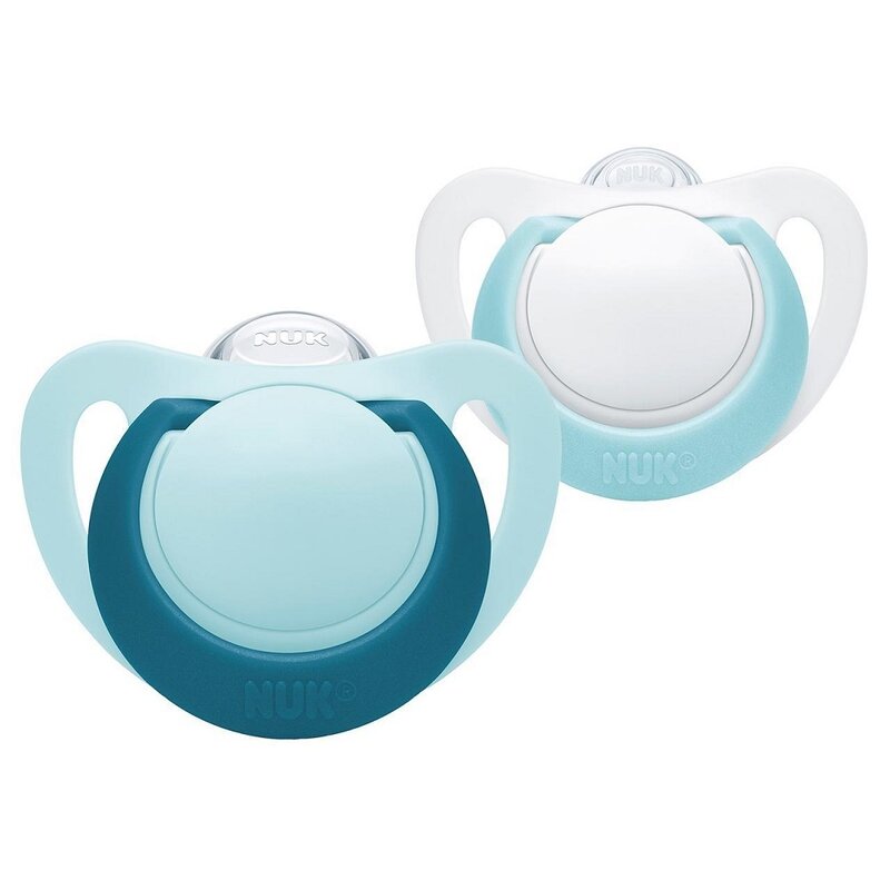 Nuk - set suzete genius m2 6-18 luni din silicon, verde
