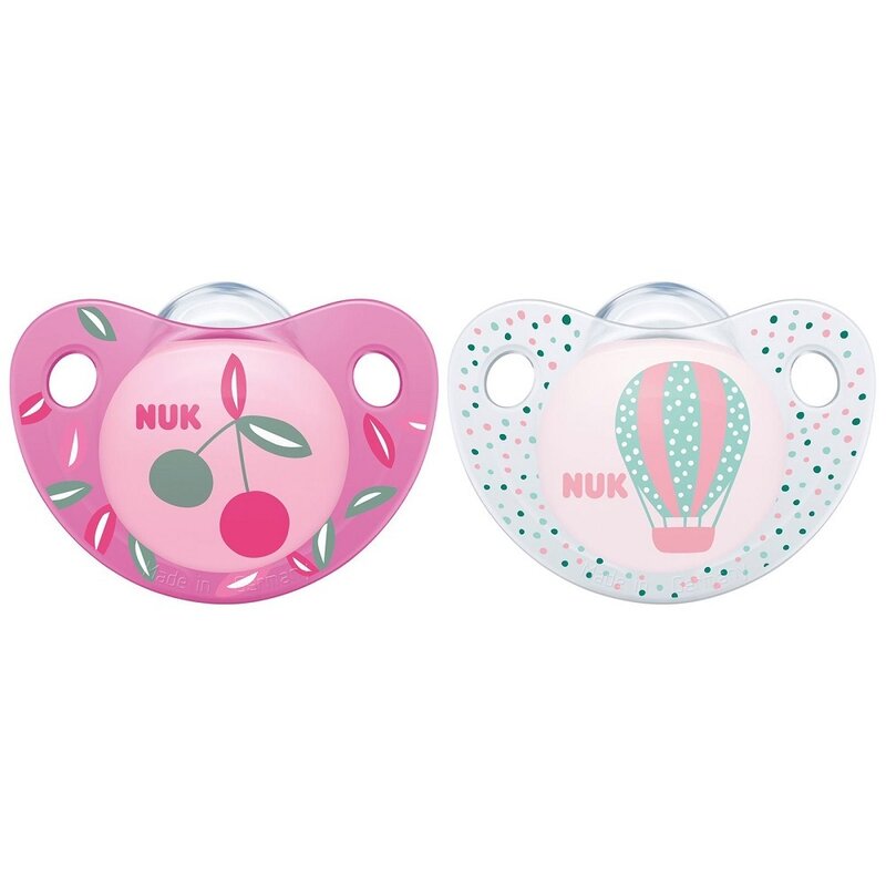 Nuk - set suzete trendline adore m3 18-36 luni cirese din silicon