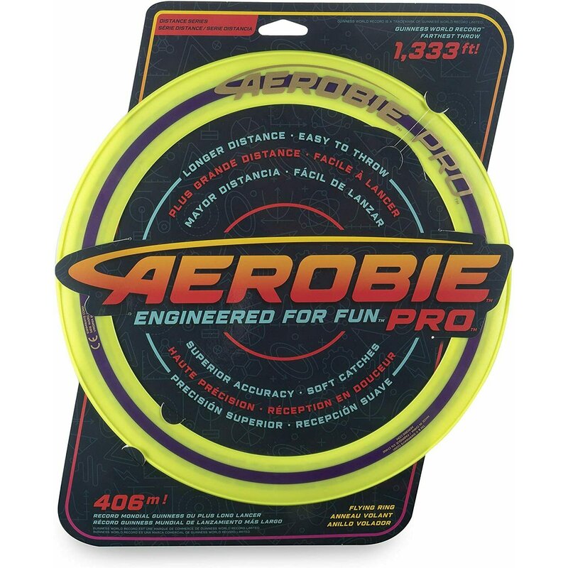 Spin Master - Frisbee Aerobie , SwimWays, Disc zburator, Record mondial 406 metri, Galben