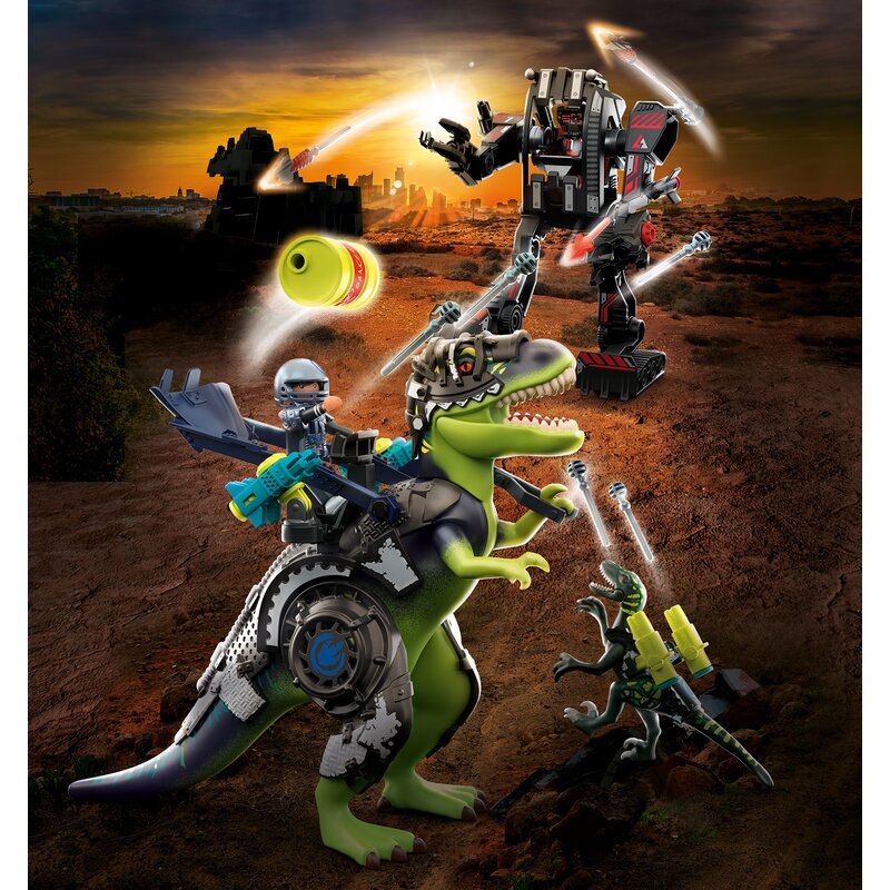 Playmobil - set de constructie t-rex batalia giganticilor , dino rise