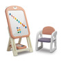 Tabla educationala cu scaunel, Toyz, Ted, Include magneti si markere, Inaltime reglabila, 50x44x68-100 cm, 3 ani+, Roz - 1
