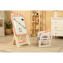 Tabla educationala cu scaunel, Toyz, Ted, Include magneti si markere, Inaltime reglabila, 50x44x68-100 cm, 3 ani+, Roz - 2