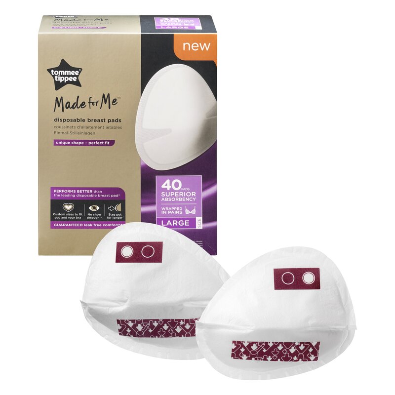 Tommee tippee - tampoane pentru san made for me , de unica folosinta , marimea l, 40 buc