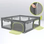Tarc de joaca copii, Lionelo, Willow XL,180 x 200 cm, Pliere compacta, Include geanta de transport, Din plasa, Cu doua intrari laterale si fermoar, Cu ventuze pentru stabilitate, Conform cu EN 12227:2010, Gri - 13