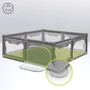 Tarc de joaca copii, Lionelo, Willow XL,180 x 200 cm, Pliere compacta, Include geanta de transport, Din plasa, Cu doua intrari laterale si fermoar, Cu ventuze pentru stabilitate, Conform cu EN 12227:2010, Gri - 14